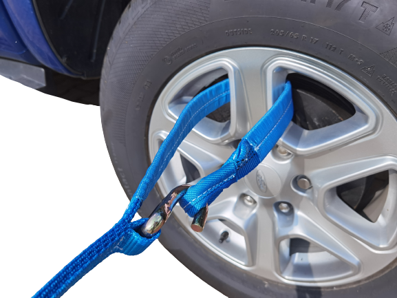 Losende mit Felgenschlaufe und Einfingerhaken Blau